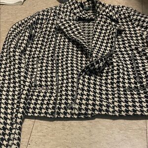 Ralph Lauren Blue Label Black and White Houndstooth Blazer
